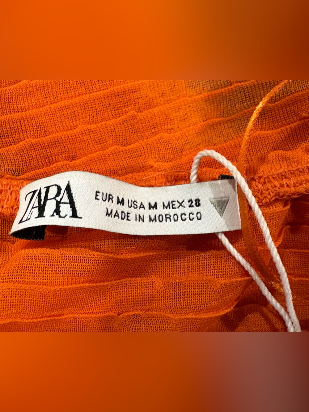 Zara Orange Textured Off-Shoulder Top - Picture 9 of 9